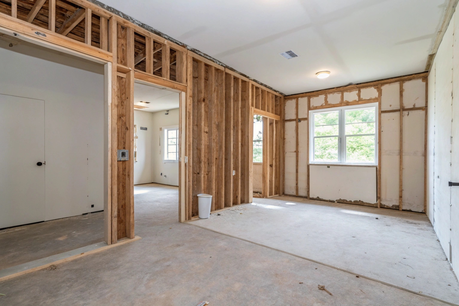 Empty bathroom after professional demolition in Lake Macquarie showing clean stripped walls and floor